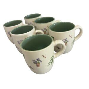 Pfaltzgraff Perennials Flower Garden Coffee Mugs 14 FL OZ Lot of 6 Nature Decor